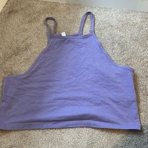 Divided purple crop tank top